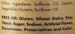 Solgar Vitamin D3 softgels label showing other ingredients and free of gluten wheat dairy soy and artificial additives