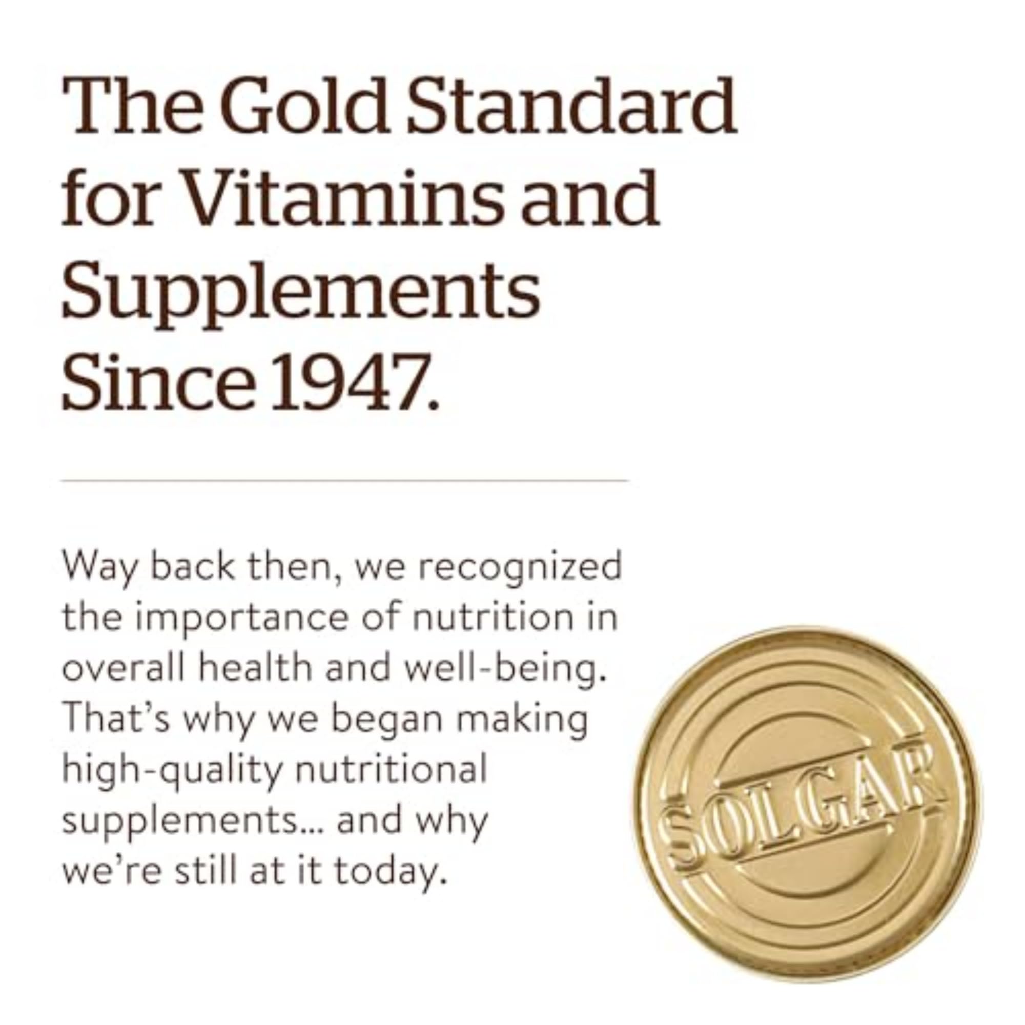 Solgar Zinc Picolinate 100 tablets product branding image showing gold seal and company history text