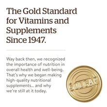 Gold Solgar seal emblem for vitamins and supplements since 1947