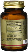 Solgar Zinc 50 mg supplement bottle with Supplement Facts table on label