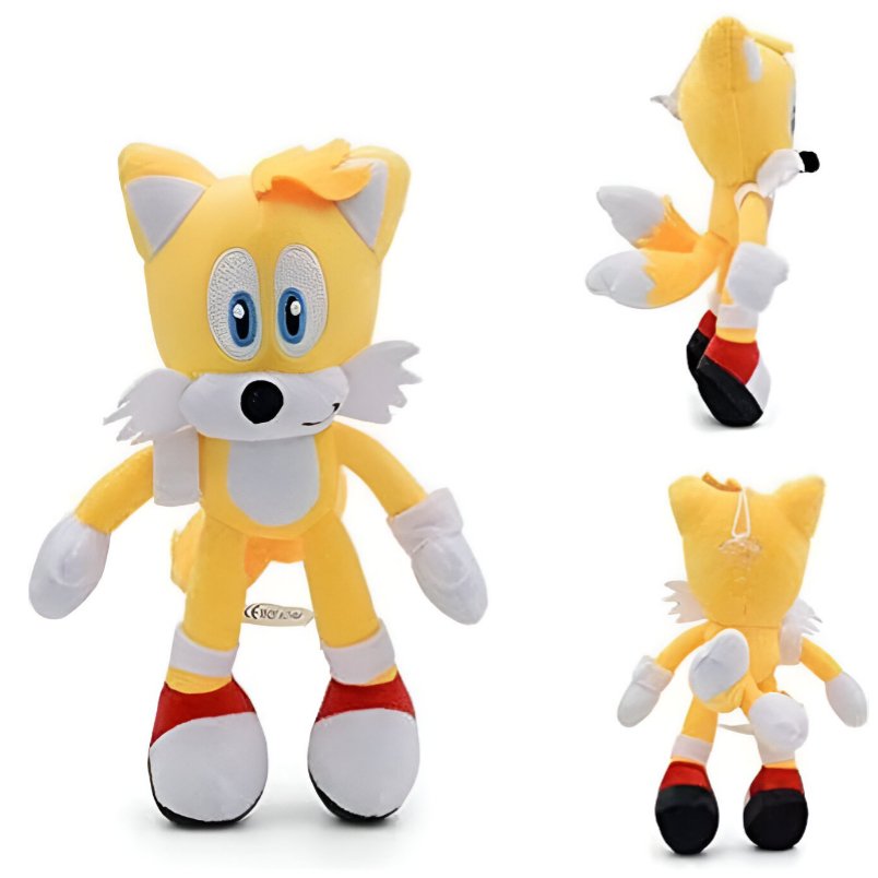 Huitich sonic inspired soft toys 27cm yellow plush with blue eyes and red shoes