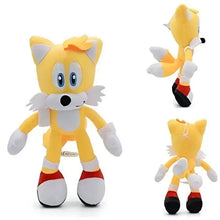 Sonic-inspired yellow plush hedgehog, front and side/back views