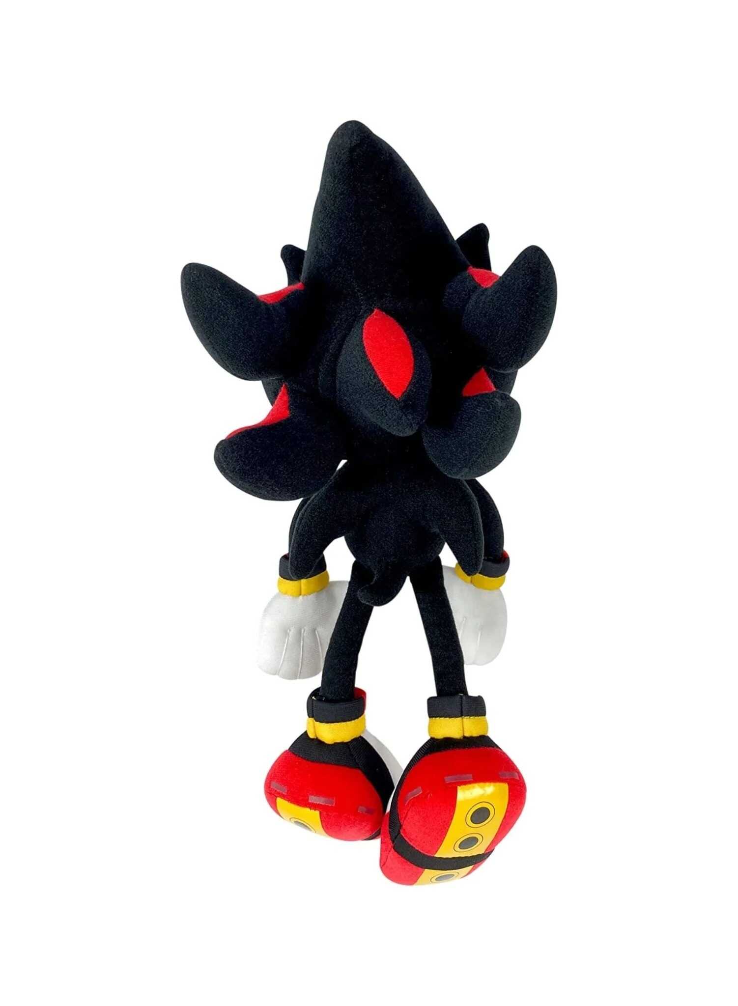 Black and red Sonic plush doll for kids with detailed shoes and gloves by Huitich