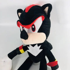 Black and red Sonic plush doll for kids featuring sharp eyes and soft fabric details
