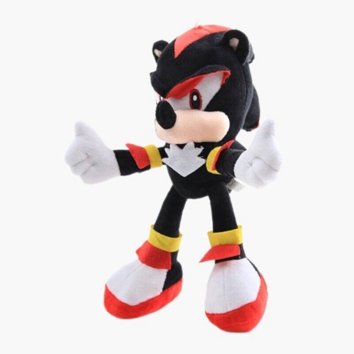 Huitich Sonic plush doll for kids in black, red, and white with detailed soft fabric design