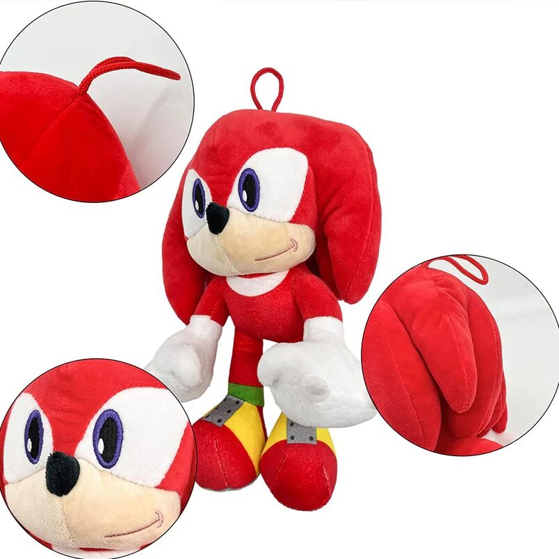 Sonic the Hedgehog Knuckles stuffed doll plush toy with red and white design by Huitich