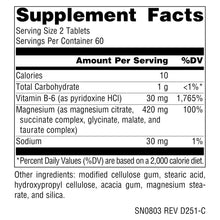 Supplement Facts panel for magnesium tablets, serving size 2, 60 servings