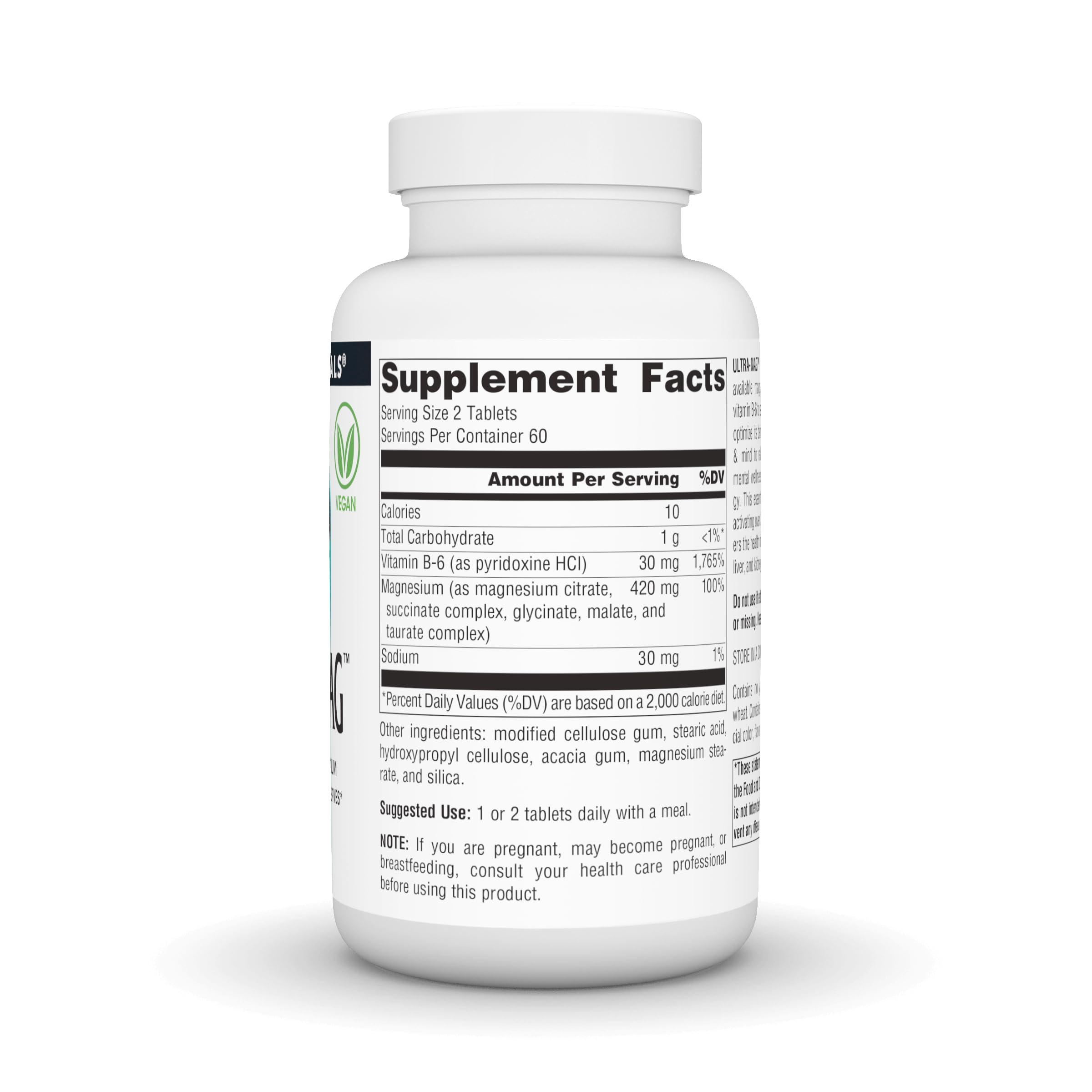 Source Naturals Magnesium Supplement for Muscle Relaxation in a Bottle with Supplement Facts Label