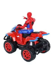 Huitich remote control 360 degree rotating Spiderman car with red and blue design and rugged tires