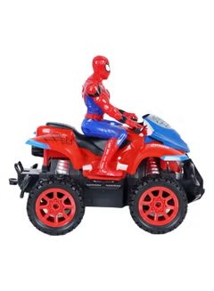 Huitich remote control 360 degree rotating Spiderman car toy with red and blue design