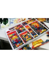 Kids deluxe stationery gift set assortment in clear tray with Spider-Man theme