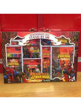 Kids deluxe stationery gift set box with Spider-Man artwork and 'Stand by me' badge