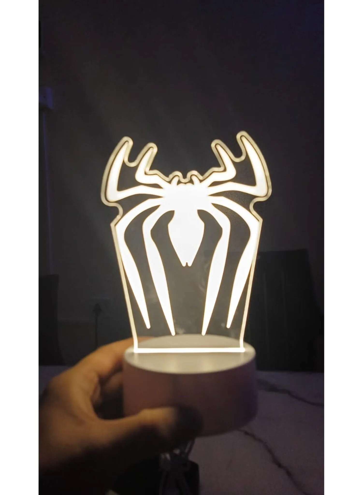 Spiderman LED Lamp for Kids and Teens - Yellow space with the Spiderman LED Lamp in vibrant yellow - Mumzar.com