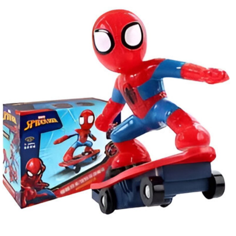Huitich Spider-Man remote control toy on skateboard with red and blue design and packaging