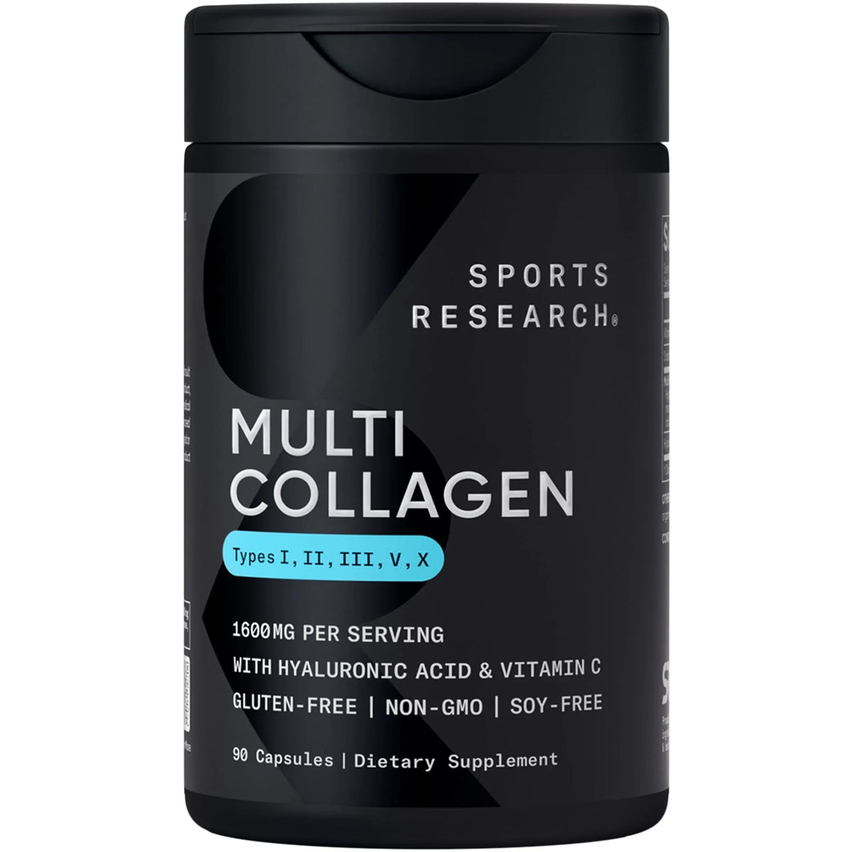 Sports Research® Multi Collagen Pills for Women & Men - Collagen Peptides (Type I, II, III, V, X) Enhanced with Hyaluronic Acid & Vitamin C - Gluten Free ­· Non-GMO - 90 Capsules - Mumzar