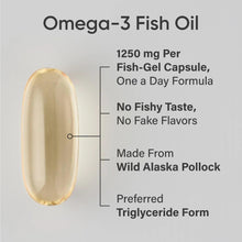 Omega-3 fish oil softgel diagram showing capsule shape and label callouts