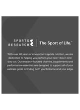 Sports Research The Sport of Life branding panel with company text