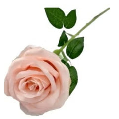 Huitich pink rose flower from spun silk cloth flowers pack with green leaves on stem