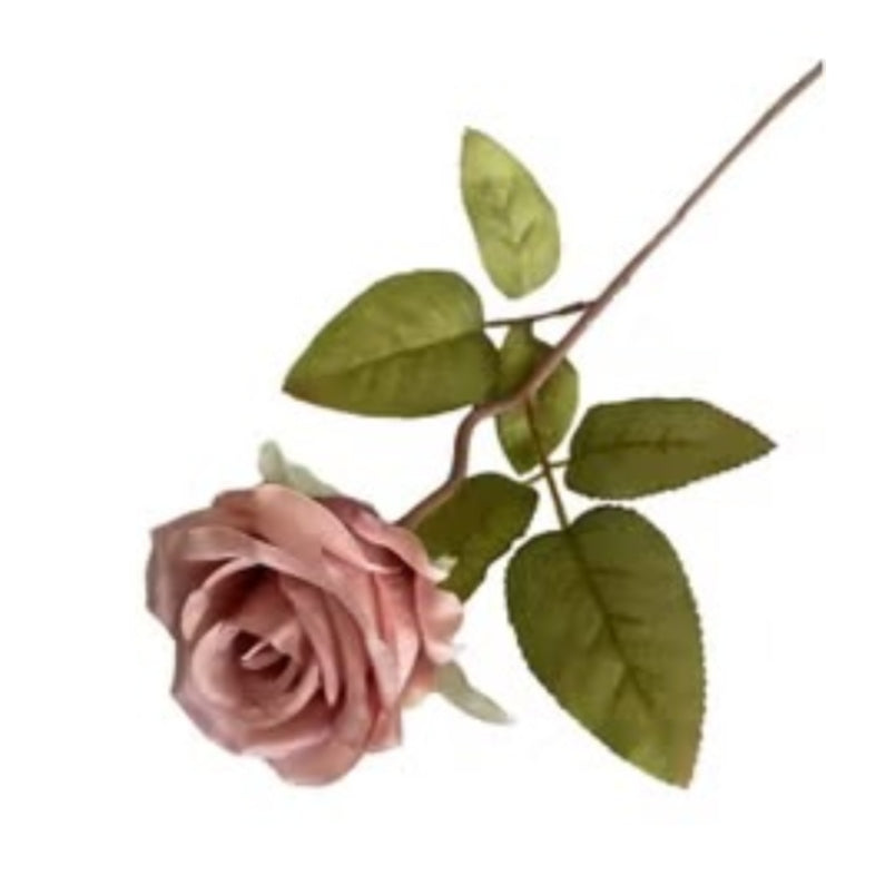 Huitich realistic rose flower with green leaves from spun silk cloth flowers pack