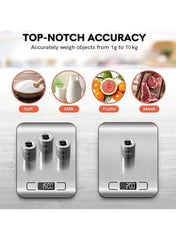 Huitich stainless steel kitchen scale accurately weighing salt milk fruits and meat with digital display