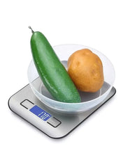 Huitich stainless steel kitchen scale with digital display weighing cucumber and potato