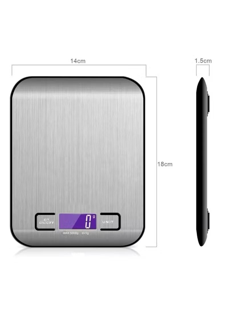 Huitich stainless steel kitchen scale with digital display and compact slim design