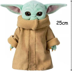 Huitich 11 inch Baby Yoda plush toy with large ears and brown coat soft stuffed animal