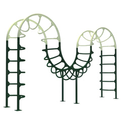 Huitich outdoor climbing frame for kids with green and white metal structure for park sports