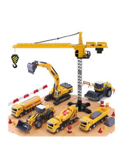Huitich engineering construction vehicle set with crane and trucks STEM educational toys for kids