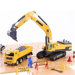 Huitich engineering construction vehicle set featuring excavator and dump truck STEM educational toys for kids