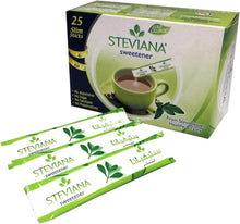Steviana sweetener box with 25 slim stick sachets