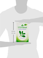 Steviana box of 100 sachets stevia sweetener pack with green leaf design stevia natural sweetener UAE
