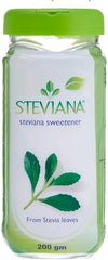 Steviana 200 gm clear glass jar with green lid stevia sweetener from stevia leaves stevia natural sweetener UAE