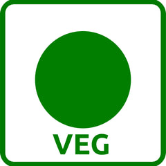 Steviana stevia natural sweetener vegetarian green dot symbol on white square label