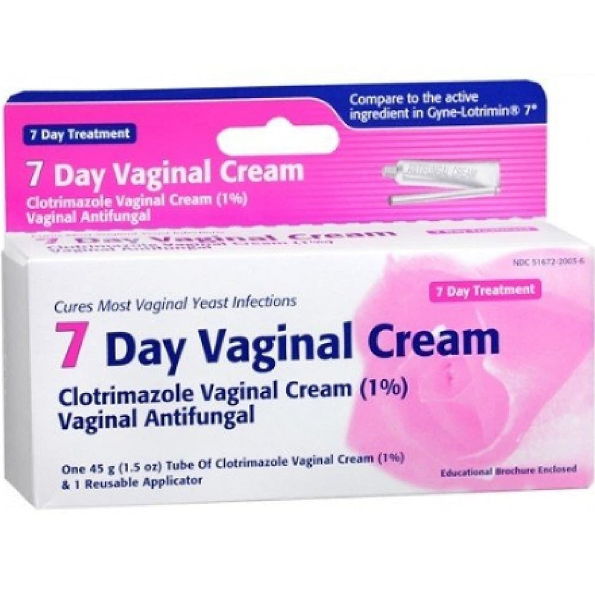 TARO clotrimazole 7 day vaginal cream box with tube and applicator for yeast infection treatment