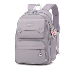 Huitich stylish grey school backpack for kids with multiple compartments and padded straps