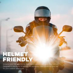 Fuinloth summer balaclava face mask worn by a motorcyclist with a helmet driving outdoors