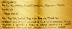 Acidophilus probiotic capsules UAE SUNSHINE NUTRITION supplement label listing ingredients contains milk and storage instructions
