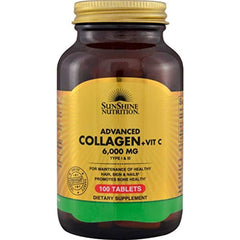 SunShine Nutrition Advanced Collagen plus Vitamin C 6000 mg 100 tablets bottle collagen with vitamin C tablets UAE