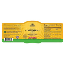 Collagen + Vit C 6,000 mg supplement bottle back label, 100 tablets