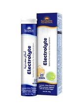Electrolyte tablets tube and box, Lemon-Lime flavor, 20 tablets, Sunshine Nutrition