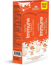 Immune support effervescent tablet box, orange flavor, sugar free