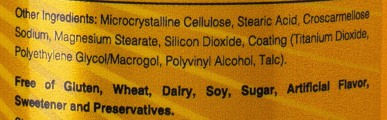 SUNSHINE NUTRITION supplement label close up showing ingredients and free of claims for magnesium citrate tablets UAE