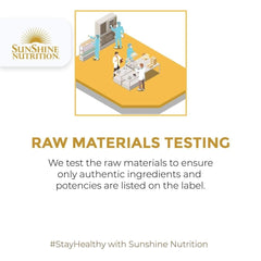 Sunshine Nutrition raw materials testing lab verifying ingredients and potency for magnesium with vitamin B6 supplement