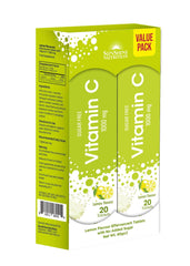 SUNSHINE NUTRITION lemon value pack box of Vitamin C 1000mg effervescent tablets sugar free 20 tablets
