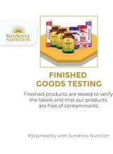 Finished goods testing info panel with tested products illustration