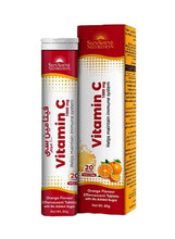 Vitamin C effervescent tablets box and tube, orange flavor, 20 count