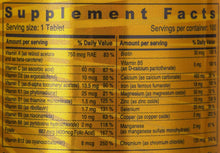 Supplement Facts panel for women's A to Z multivitamin, serving size 1 tablet