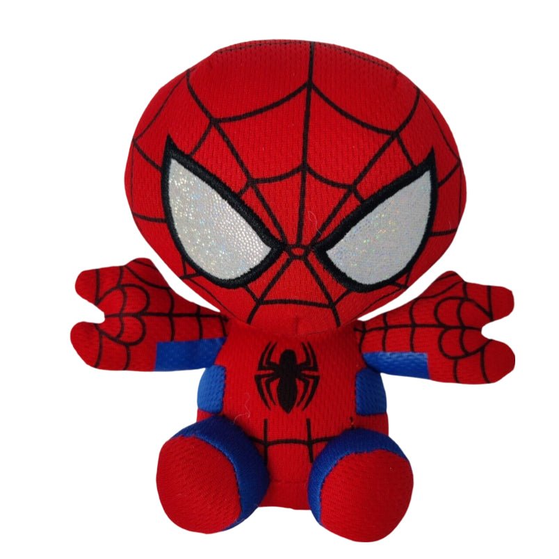 Huitich super soft Spiderman stuffed buddy plush toy with red and blue webbed design