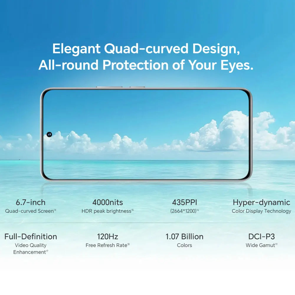 HONOR 200 5G smartphone UAE showing elegant quad curved six point seven inch display 120Hz 435PPI over one billion colors